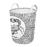 White And Black Scorpio Sign Print Round Laundry Basket