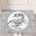 White And Black Scorpio Sign Print Rubber Doormat
