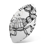 White And Black Scorpio Sign Print Rugby Ball