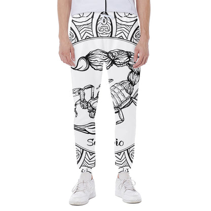 White And Black Scorpio Sign Print Scuba Joggers