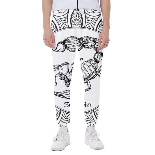 White And Black Scorpio Sign Print Scuba Joggers