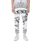 White And Black Scorpio Sign Print Scuba Joggers