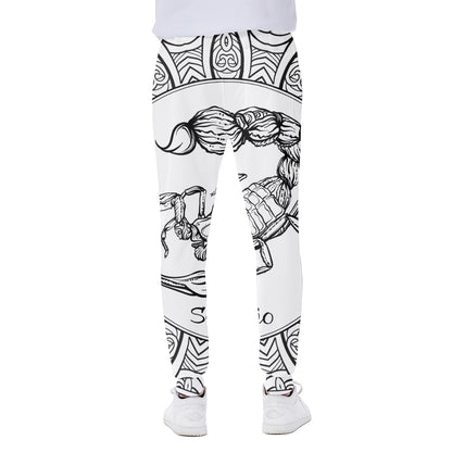 White And Black Scorpio Sign Print Scuba Joggers