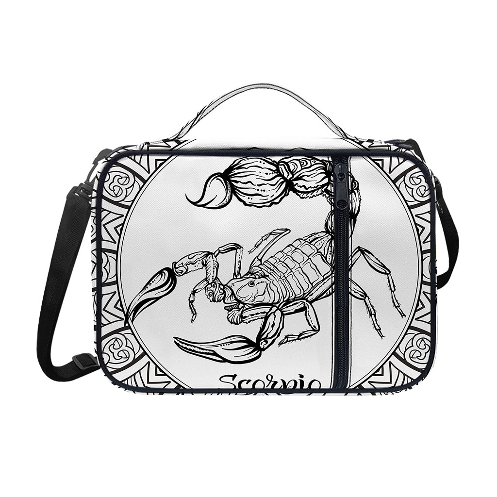 White And Black Scorpio Sign Print Shoulder Strap Bible Bag