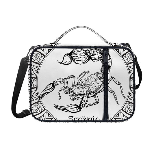 White And Black Scorpio Sign Print Shoulder Strap Bible Bag