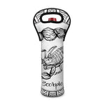 White And Black Scorpio Sign Print Single Neoprene Wine Tote