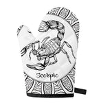 White And Black Scorpio Sign Print Single Oven Mitt
