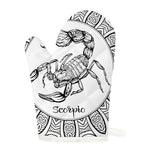 White And Black Scorpio Sign Print Single Oven Mitt