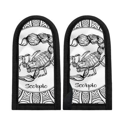 White And Black Scorpio Sign Print Skillet Handle Cover