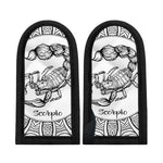 White And Black Scorpio Sign Print Skillet Handle Cover
