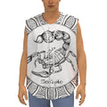 White And Black Scorpio Sign Print Sleeveless Baseball Jersey