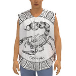 White And Black Scorpio Sign Print Sleeveless Baseball Jersey