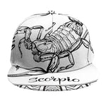 White And Black Scorpio Sign Print Snapback Cap