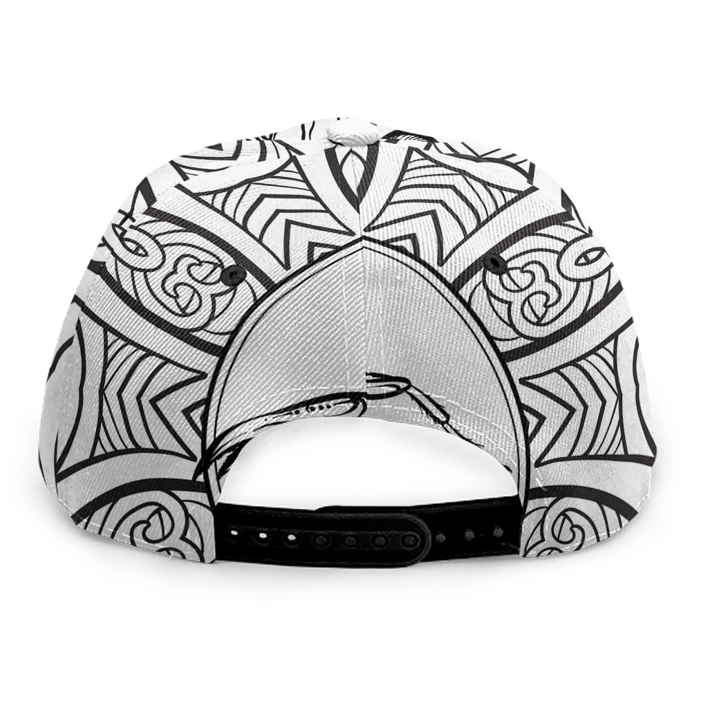 White And Black Scorpio Sign Print Snapback Cap