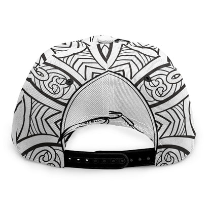 White And Black Scorpio Sign Print Snapback Cap