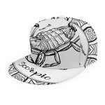 White And Black Scorpio Sign Print Snapback Cap