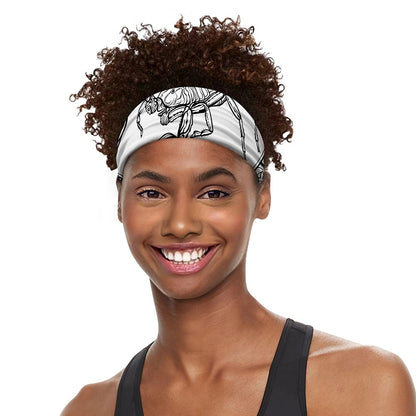 White And Black Scorpio Sign Print Sports Headband