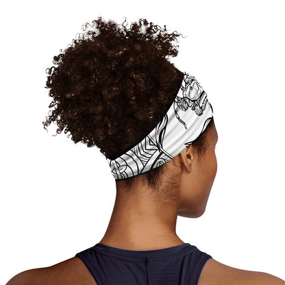 White And Black Scorpio Sign Print Sports Headband