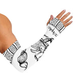 White And Black Scorpio Sign Print Sun Protection Arm Sleeves
