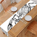 White And Black Scorpio Sign Print Table Runner