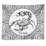 White And Black Scorpio Sign Print Tapestry