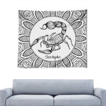 White And Black Scorpio Sign Print Tapestry
