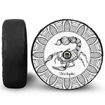 White And Black Scorpio Sign Print Tire Cover With Camera Hole