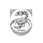 White And Black Scorpio Sign Print Toilet Lid Cover