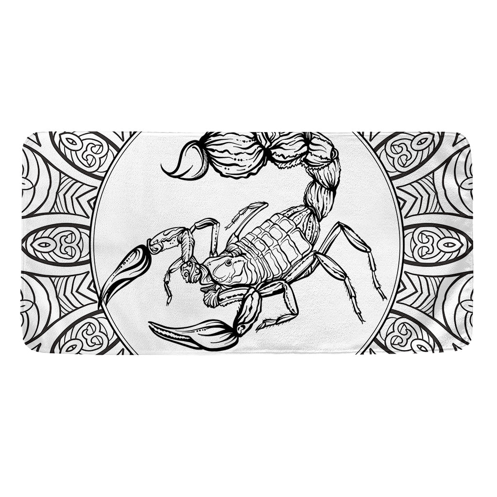 White And Black Scorpio Sign Print Towel