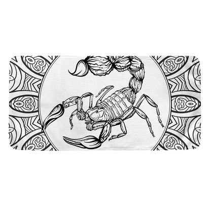 White And Black Scorpio Sign Print Towel