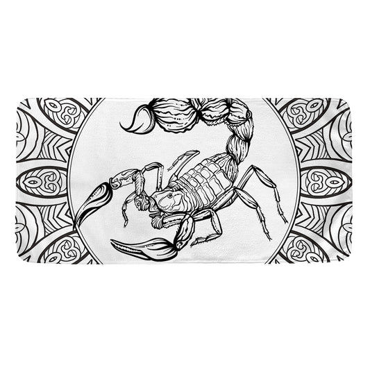 White And Black Scorpio Sign Print Towel