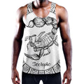White And Black Scorpio Sign Print Men's Workout Tank Top