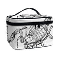White And Black Scorpio Sign Print Travel Makeup Bag