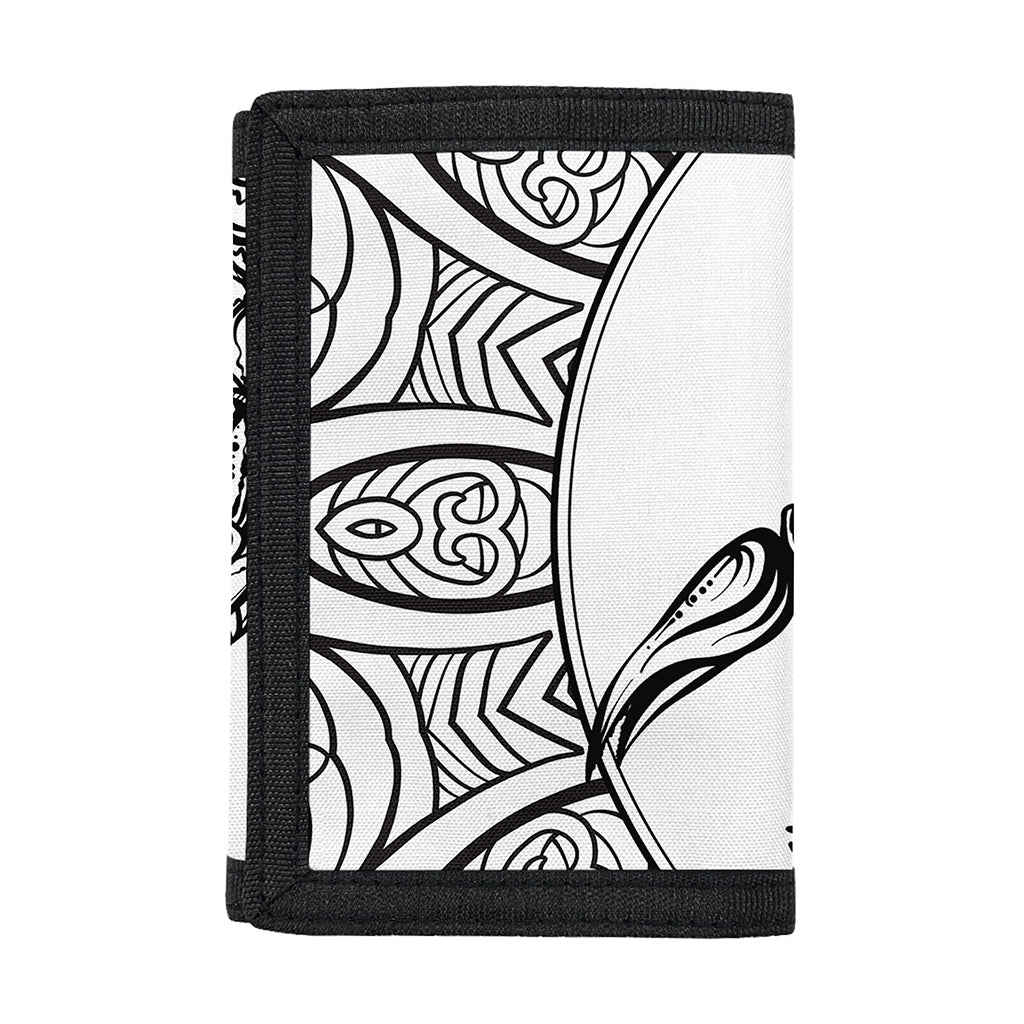 White And Black Scorpio Sign Print Trifold Wallet