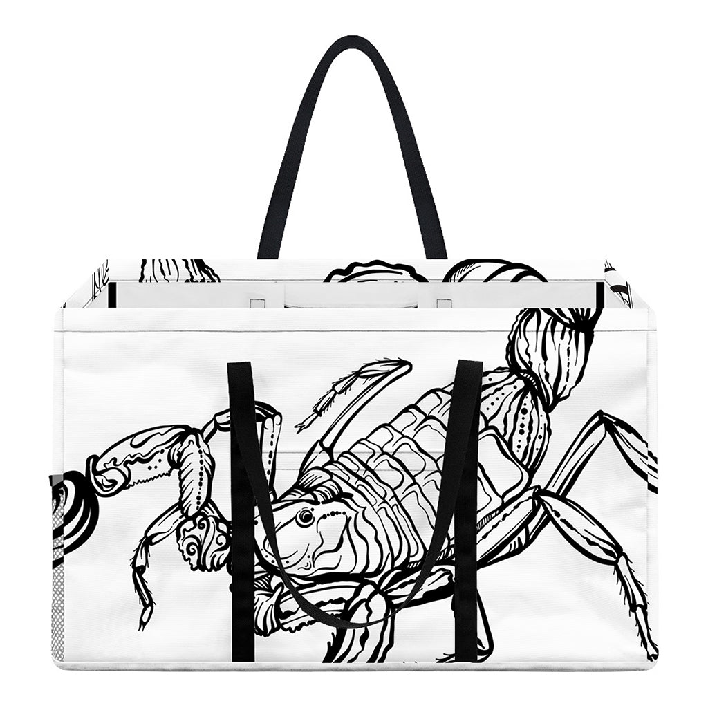 White And Black Scorpio Sign Print Utility Tote Bag