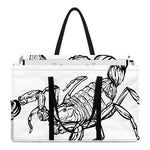White And Black Scorpio Sign Print Utility Tote Bag