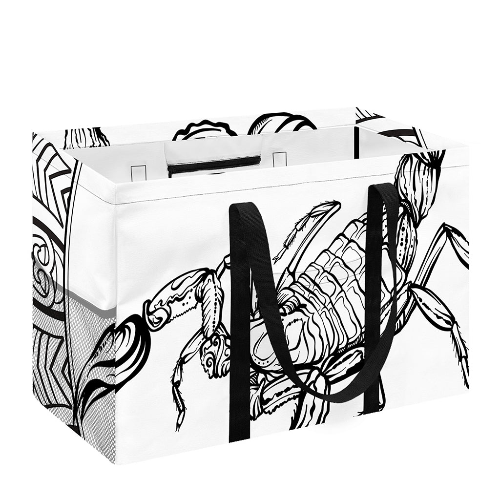 White And Black Scorpio Sign Print Utility Tote Bag