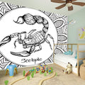 White And Black Scorpio Sign Print Wall Sticker