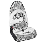White And Black Scorpio Sign Print Waterproof Car Seat Cover
