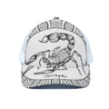 White And Black Scorpio Sign Print White Mesh Trucker Hat