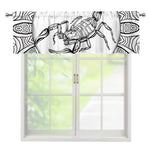 White And Black Scorpio Sign Print Window Valance