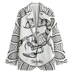 White And Black Scorpio Sign Print Women's Blazer