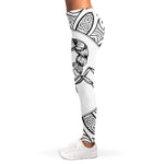White And Black Scorpio Sign Print Women's Leggings