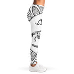 White And Black Scorpio Sign Print Women's Leggings