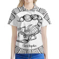 White And Black Scorpio Sign Print Women's Polo Shirt