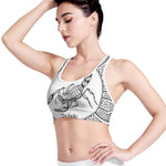 White And Black Scorpio Sign Print Women's Sports Bra