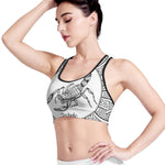 White And Black Scorpio Sign Print Women's Sports Bra