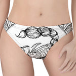 White And Black Scorpio Sign Print Women's Thong