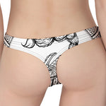 White And Black Scorpio Sign Print Women's Thong