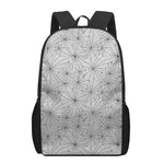White And Black Spider Web Pattern Print 17 Inch Backpack